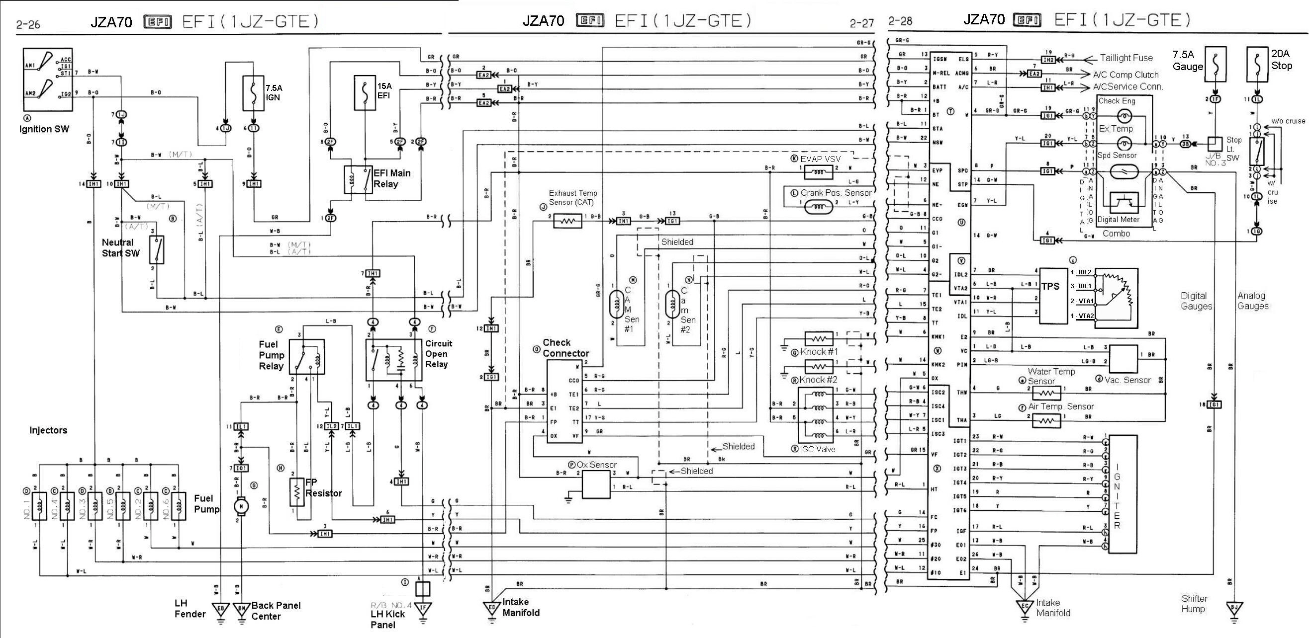 1JZ EFI Wiring JZA-70 - Full Diagram